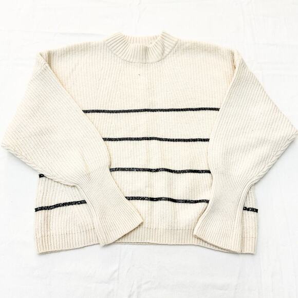 The Kooples Wool Long Sleeve Sweater Black Studded Trim Size 3 L - Picture 1 of 7